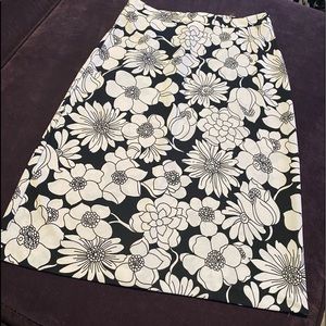 Black and White Flower Pencil Skirt